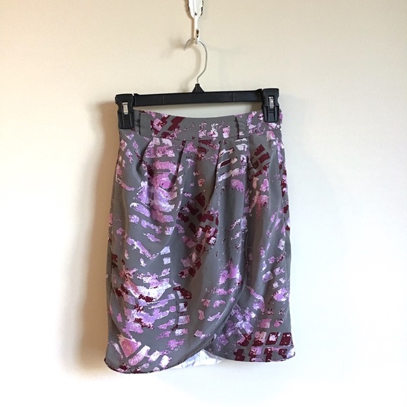 Hunter Dixon purple & gray watercolor tulip skirt - Picture 3 of 7